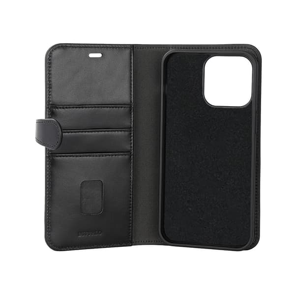 Buffalo Wallet 2-i-1 3 Kort MagSeries Sort - iPhone 15 Pro Max