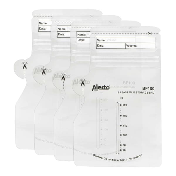 Alecto Poser til opbevaring af modermælk 220 ml, 100 stk