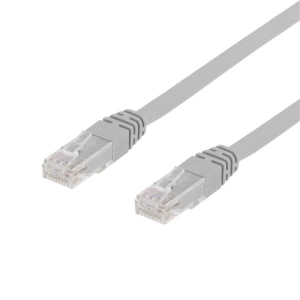 DELTACO, U/UTP, Cat6 patchkabel, LSZH, 15m, grå