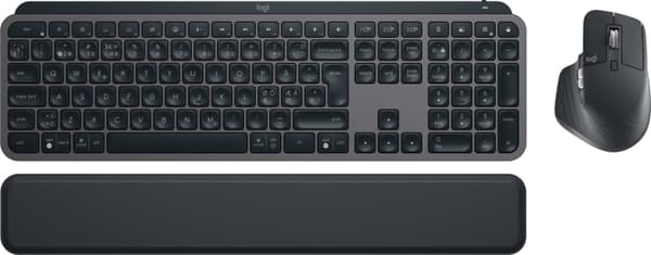 Logitech MX Keys S Combo – tangentbord och mus med handledsstöd, grafitgrå