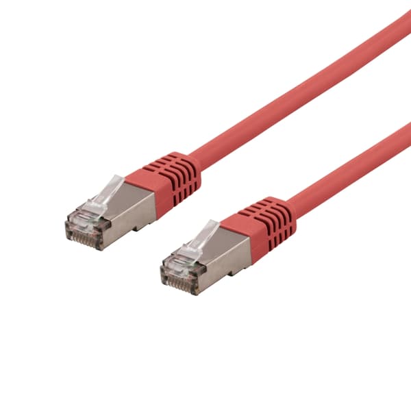 DELTACO U/FTP Cat6a patchkabel, LSZH, 0,5 m, rød