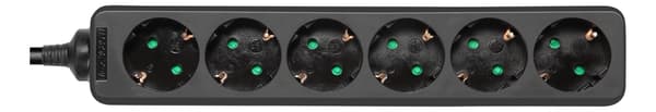 DELTACO outlet 6xCEE 7/3 1xCEE 7/7 5m black