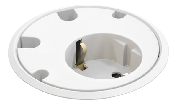Powerdot Satellit PD10 - satellit, 1x CEE 7/4, fyra kabelhål, vit
