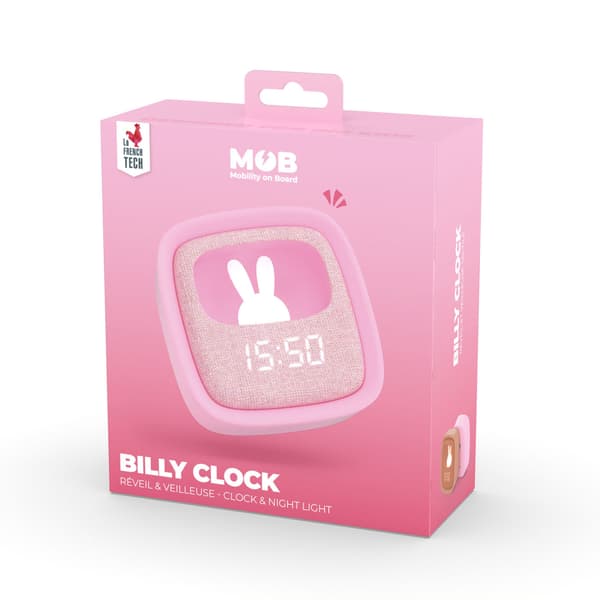 Mobility On Board Vekkerklokke med Lys Billy Clock Rosa Marshmallow