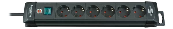 6-fack ,3m cable Svart