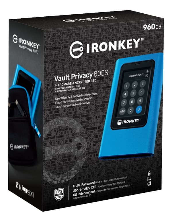 kingston 960GB IronKey Vault Privacy 80 XTSAES 256-bit Encryption