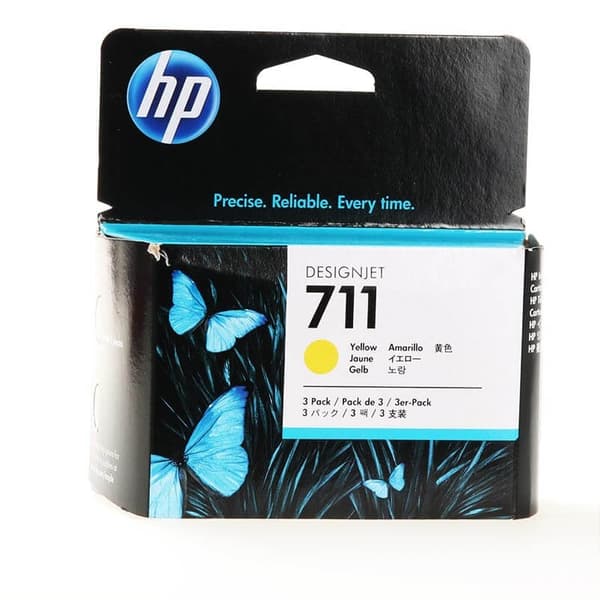 HP Blekk CZ136A 711 Gul 3-pack
