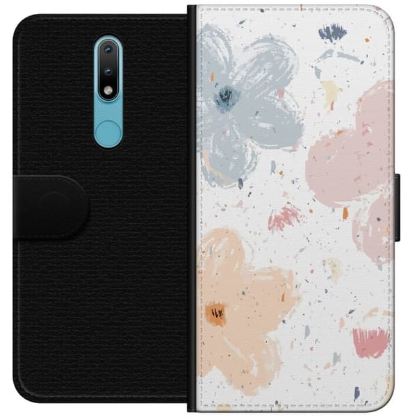 Tegnebogsetui til Nokia 2.4 med Blomster motiv