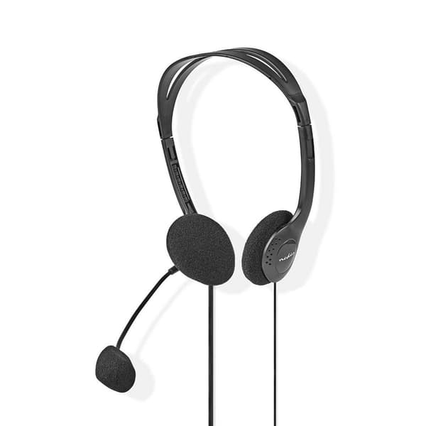 Nedis PC-headset | On-Ear | Stereo | 2x 3.5 mm | Fold-væk-mikrofon | Sort