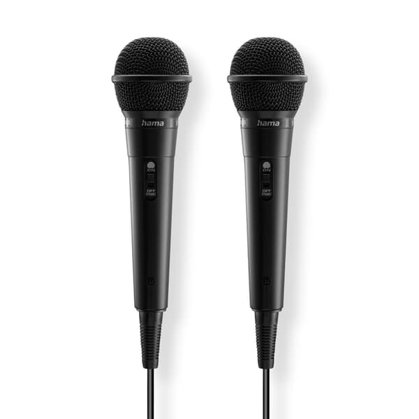 Hama Mikrofon "Karaoke" Dynamisk Mono 2-Pak Sort