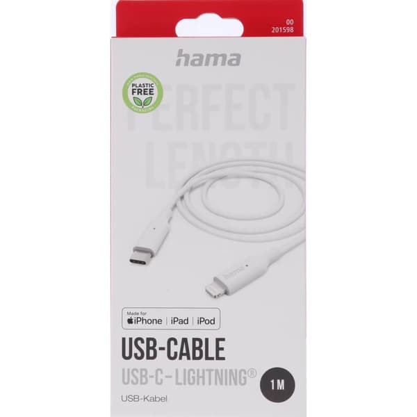 Hama Charging Cable USB-C to Lightning 1.0m White