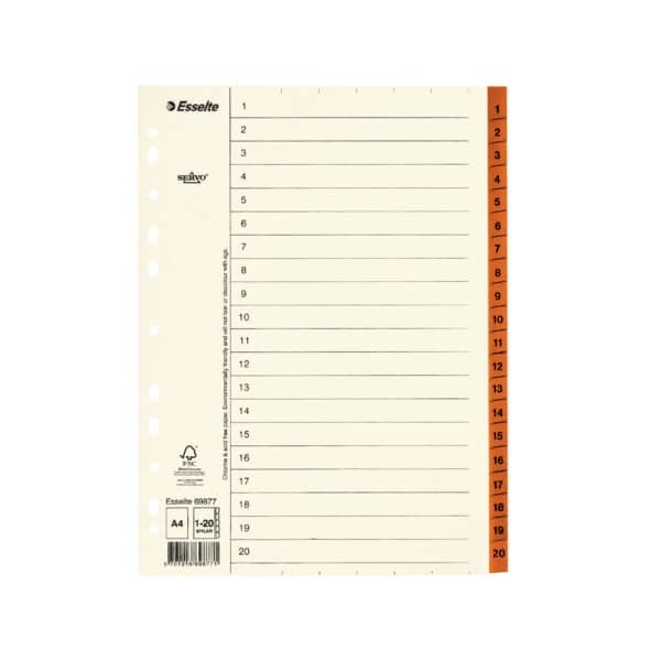 ESSELTE Register Servo A4/1-20 Brun