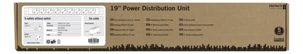 DELTACO power outlet, 9xCEE 7/4, 1xCEE 7/7, pet-protected, 3m, white