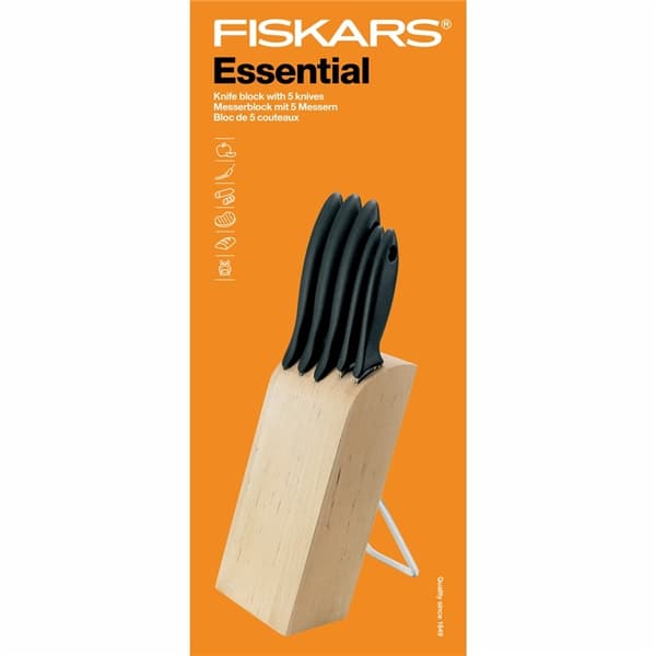 Fiskars Knivblock med 5 knivar Essenti