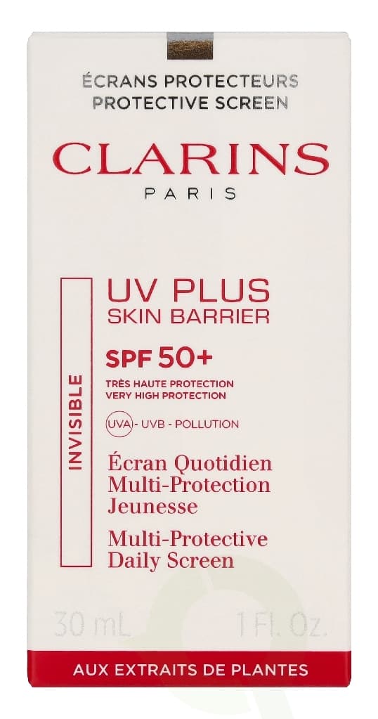 Clarins Invisible UV Plus Skin Barrier SPF50 30 ml UVA UVB Pollution