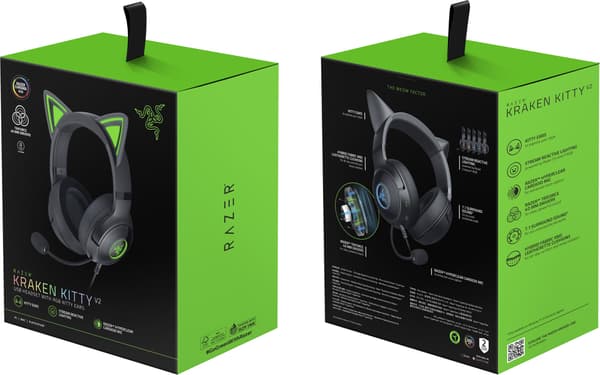 Razer Kraken Kitty V2 -pelikuulokkeet, musta