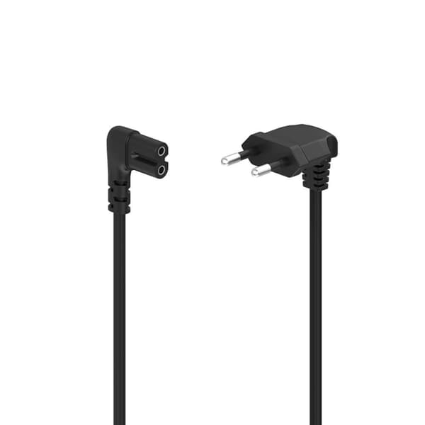 Hama Power Cable Angled Euro Plug Black 1.5m