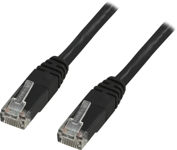 DELTACO UTP Cat6 patchkabel 0,3m, svart