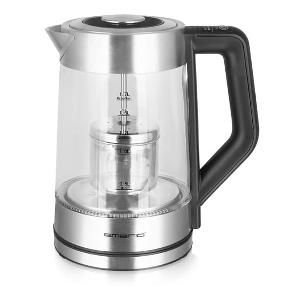 Emerio Vatten/Tekokare 1,7l Glas temp