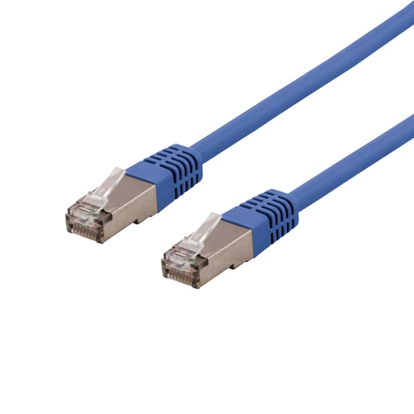 DELTACO S/FTP Cat6 patchkabel, LSZH, 0,5m, Blue