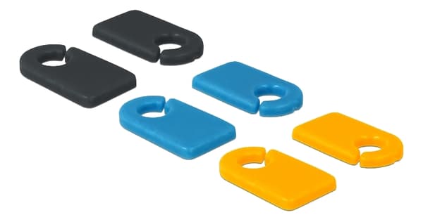 DeLOCK Cable marker clips, 6-pack, black/blue/orange, 3.5mm cables