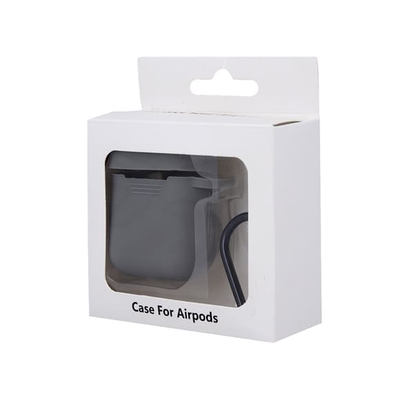 Airpods Suojakotelo koukulla, harmaa