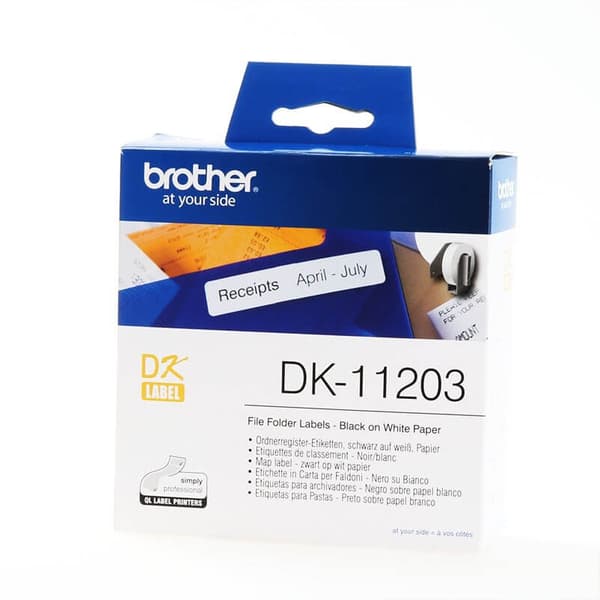 Labels DK11203 17x87mm Sort på Hvid