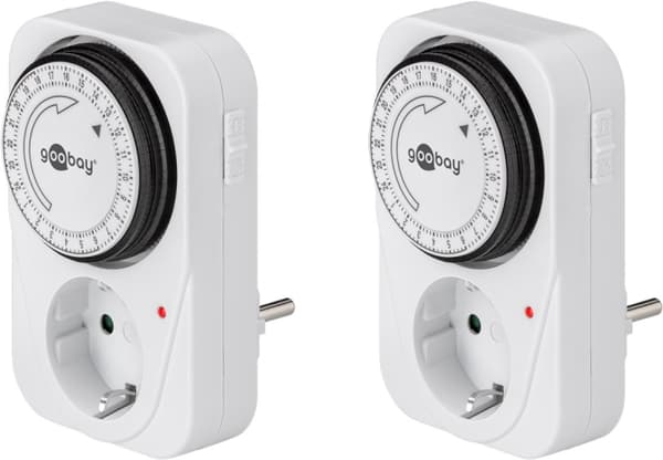 Goobay Set med 2, analog timer Lätt att använda en analog timer