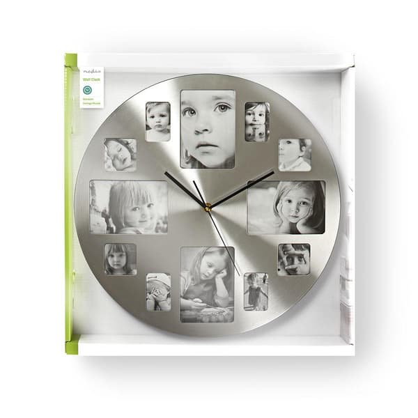 Nedis Väggklocka | Diameter: 400 mm | Metall | Silver