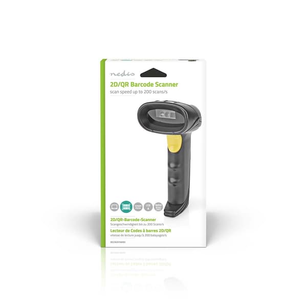 Nedis Strekkode Skanner | CMOS | Wired | 1D Linear / 2D/QR | USB-Strøm | USB 2.0