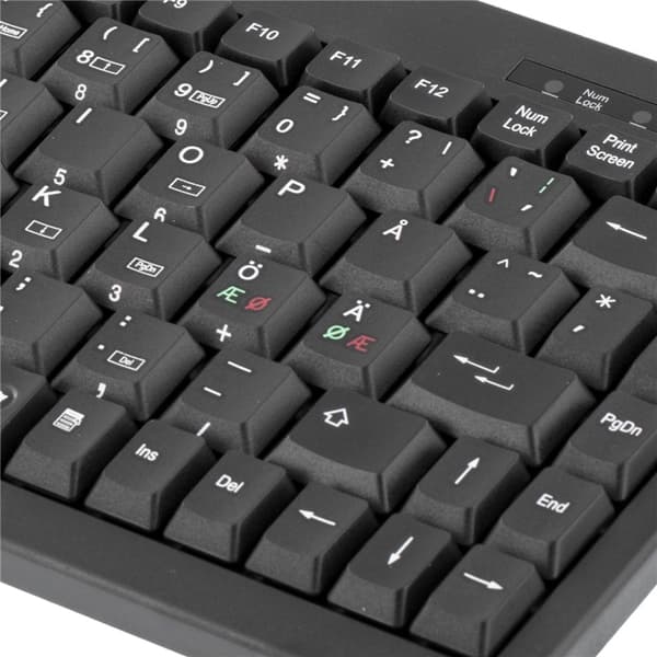 DELTACO minitastatur, USB, sort, svensk layout