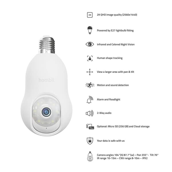 Hombli Smart Bulb Kamera Hvit