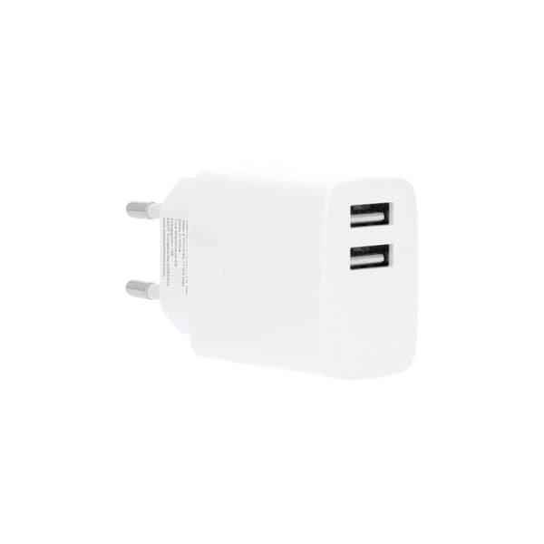 Gear Lader 220V 2xUSB-A 3.4A Hvid USB-C 2.0 kabel 1m