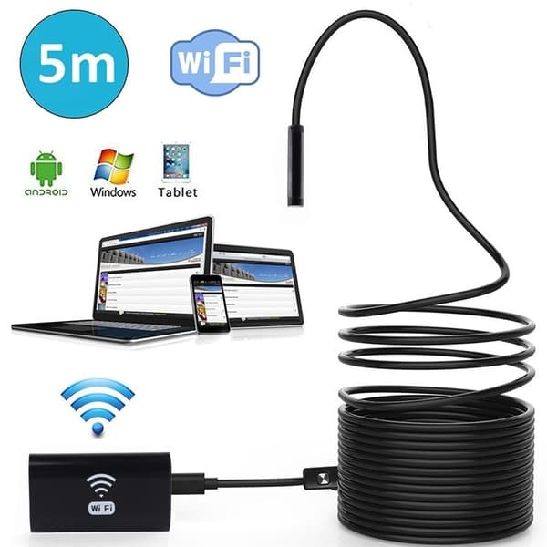 Inspektionskamera til Android & PC - 8-LED & 5 m kabel