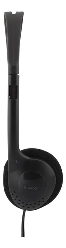 DELTACO hörlur med volymkontroll, 2,2m kabel (HL-27)