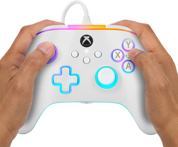 PowerA Lumectra Advantage kablet kontroller, hvit, Xbox / PC