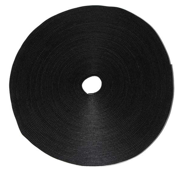 DELTACO Hook and loop fastener cable ties, width 10mm, 25m, black