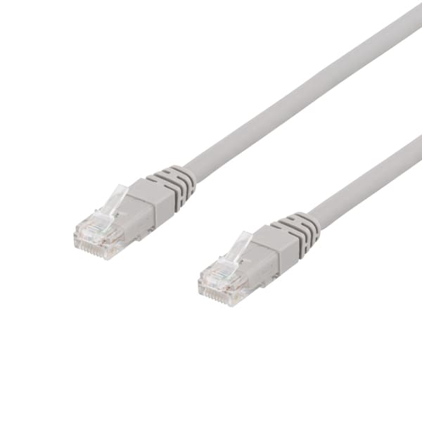 DELTACO U/UTP Cat6a patchkabel, 1,5m, 500MHz, LSZH, grå