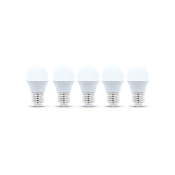 LED-Lampa E27, G45, 6W, 4500K 5-pack, Vit neutral