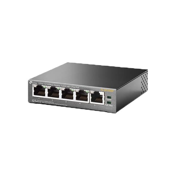 TP-Link Desktop Switch, 4-Ports, PoE, 100 Mbps, 58W, black
