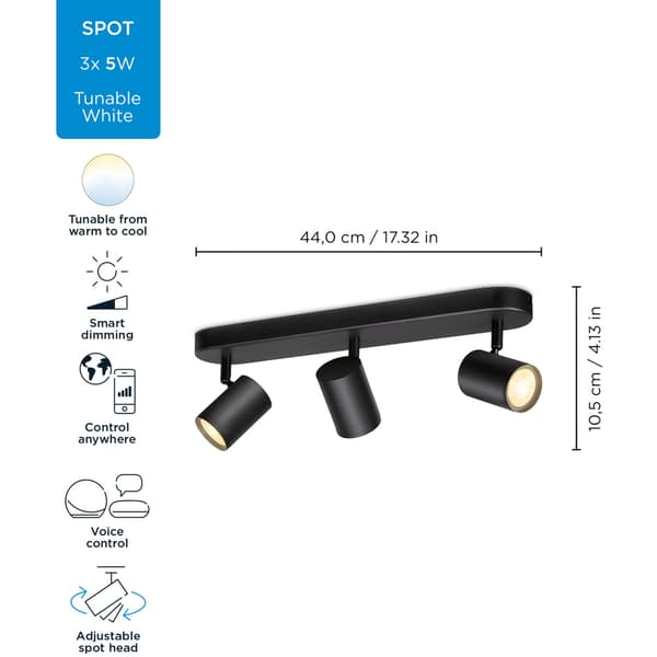 WiZ WiFi Imageo Spot 3x5W kald-varm hvit