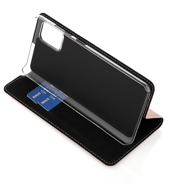 Wave BookCase skyddsfodral, Samsung Galaxy A51, roséguld