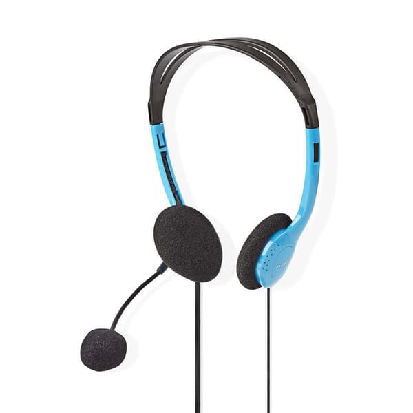 Nedis PC-headset | On-Ear | Stereo | 2x 3.5 mm | Fold-væk-mikrofon | Blå