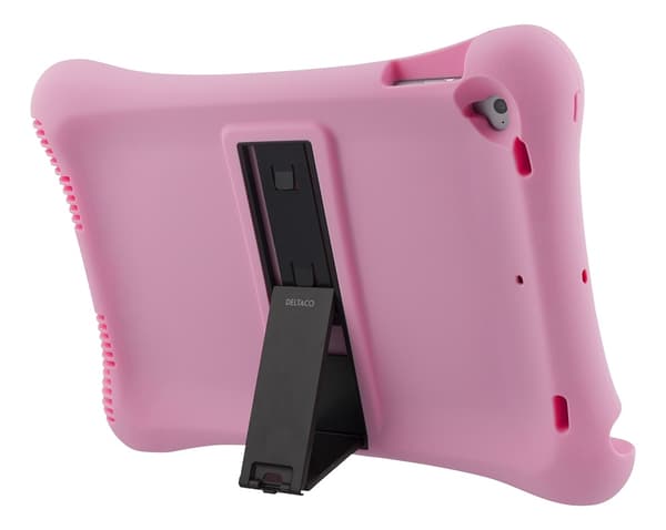 DELTACO Silikonetui for 10,2"-10,5" iPads, stativ, rosa