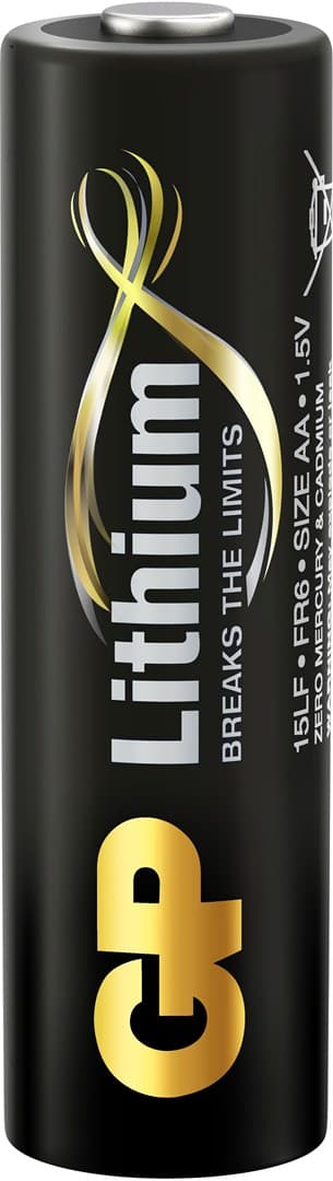 GP AA Lithium-batteri 1,5V, 15LF-2U4, 4-pak