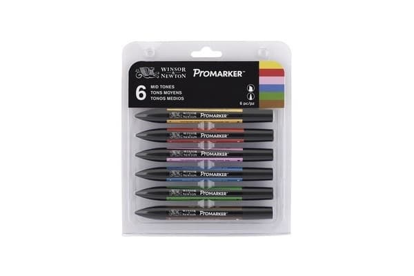 Winsor Promarker 6st, Mid Tones