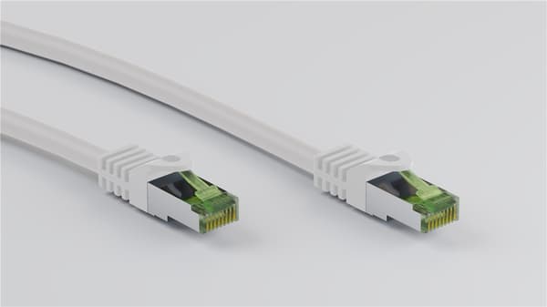 Goobay GHMT-certifierad CAT 8.1 patchkabel, S/FTP (PiMF), vit kopparledare, LSZH halogenfri kabelhölje, 2 m