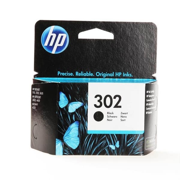 HP Blæk F6U66AE 302 Sort
