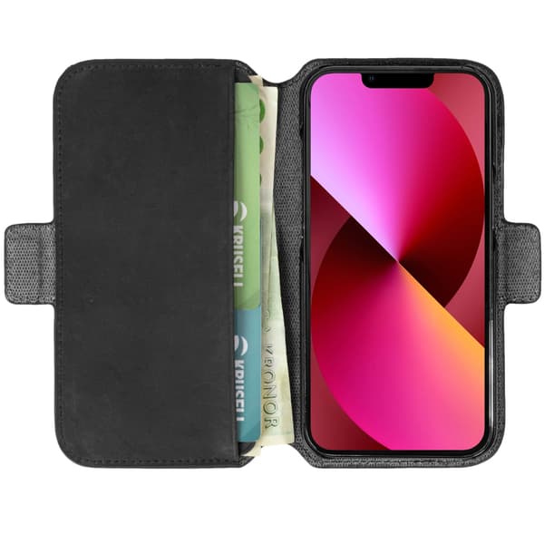 Krusell Telefonpung i læder iPhone 13 Sort