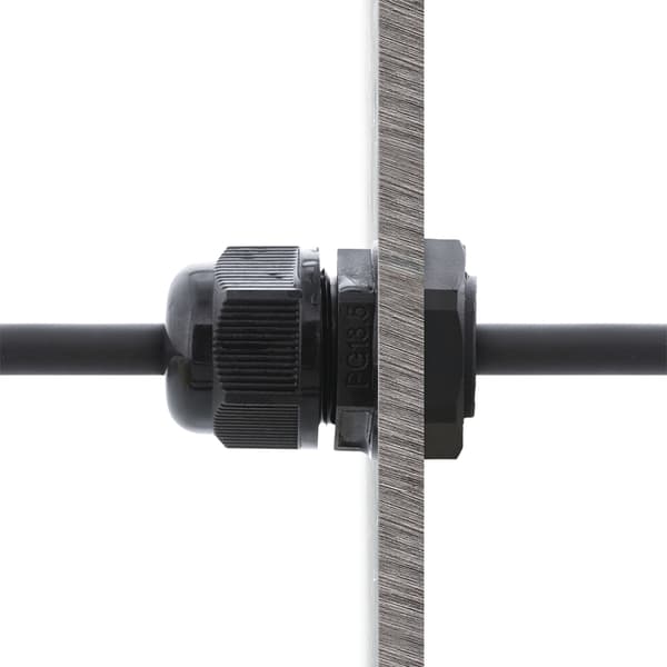 Deltaco S/FTP Cat6a patch cable, 2m, IP68, PG13.5, black